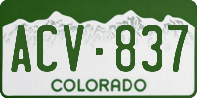 CO license plate ACV837