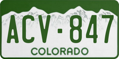 CO license plate ACV847