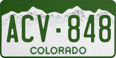 CO license plate ACV848