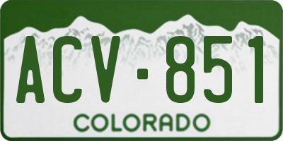 CO license plate ACV851