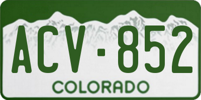 CO license plate ACV852