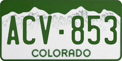 CO license plate ACV853