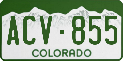 CO license plate ACV855