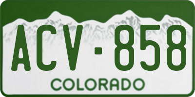 CO license plate ACV858