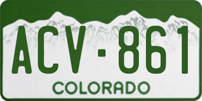 CO license plate ACV861