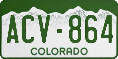 CO license plate ACV864