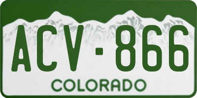CO license plate ACV866