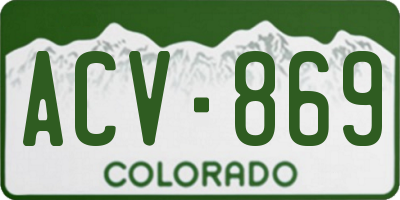 CO license plate ACV869