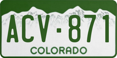 CO license plate ACV871