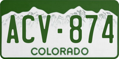 CO license plate ACV874