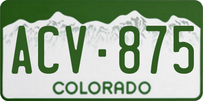 CO license plate ACV875
