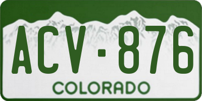 CO license plate ACV876