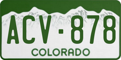 CO license plate ACV878