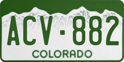 CO license plate ACV882