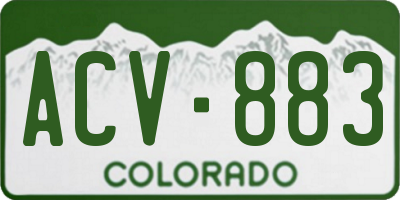 CO license plate ACV883