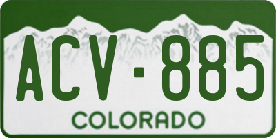 CO license plate ACV885