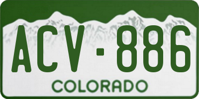 CO license plate ACV886