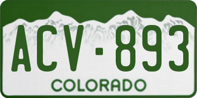 CO license plate ACV893