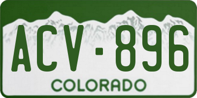 CO license plate ACV896