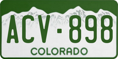 CO license plate ACV898