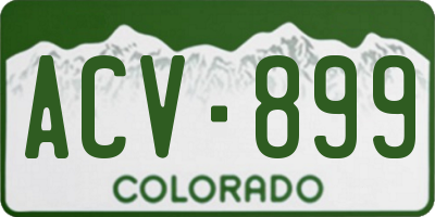 CO license plate ACV899