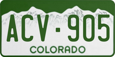 CO license plate ACV905