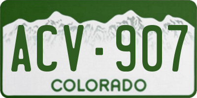 CO license plate ACV907
