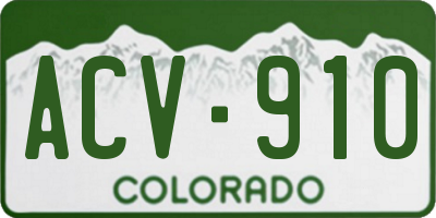 CO license plate ACV910