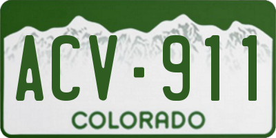 CO license plate ACV911
