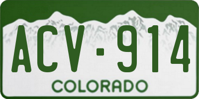 CO license plate ACV914