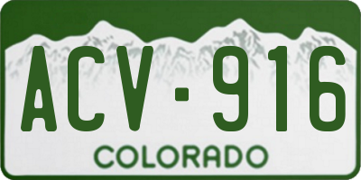 CO license plate ACV916