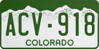 CO license plate ACV918