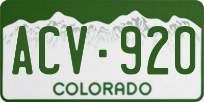 CO license plate ACV920