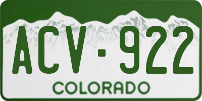 CO license plate ACV922