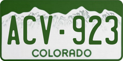 CO license plate ACV923