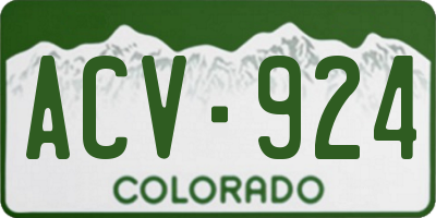 CO license plate ACV924