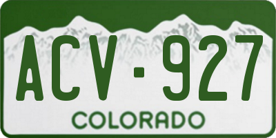 CO license plate ACV927