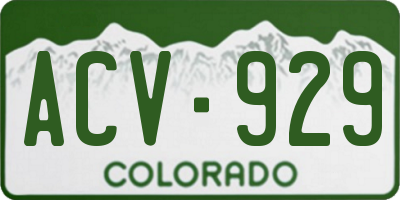 CO license plate ACV929