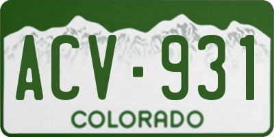 CO license plate ACV931
