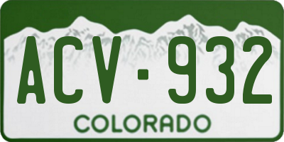 CO license plate ACV932