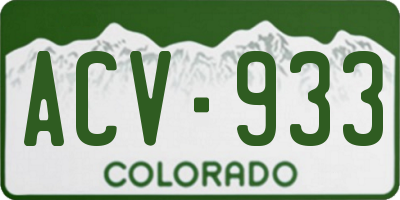 CO license plate ACV933