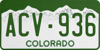 CO license plate ACV936