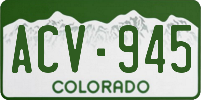 CO license plate ACV945