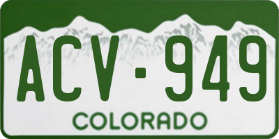 CO license plate ACV949