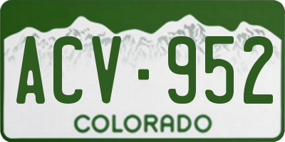 CO license plate ACV952