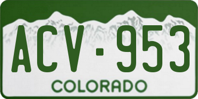 CO license plate ACV953