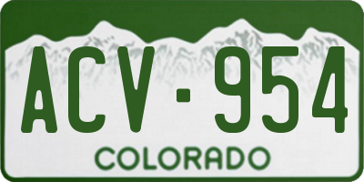CO license plate ACV954