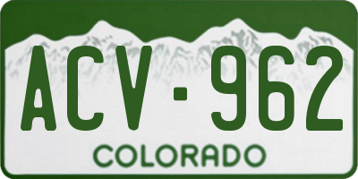 CO license plate ACV962