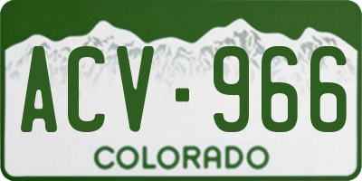 CO license plate ACV966