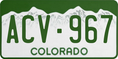 CO license plate ACV967